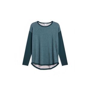 Smartwool Women’s Shadow Pine Colorblock Sweater Mist Blue Twilight Size Small